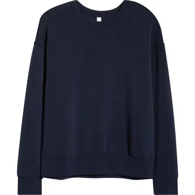 Zella Ultrasoft Boxy Crew Sweatshirt In Blue