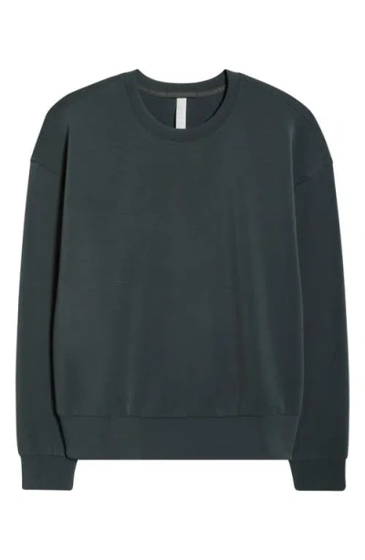 Zella Ultrasoft Boxy Knit Crew Sweatshirt In Gray