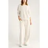 Zella Ultrasoft Boxy Knit Crew Sweatshirt In White