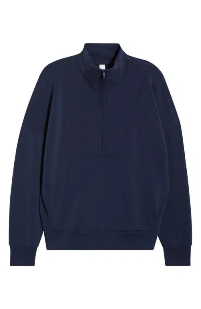 Zella Ultrasoft Half Zip Pullover In Blue