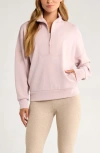 Zella Ultrasoft Half Zip Pullover In Pink