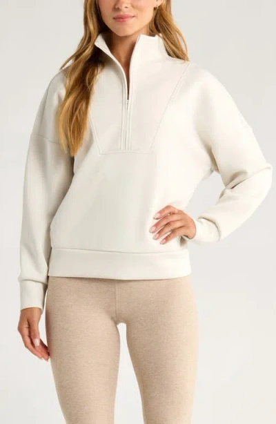 Zella Ultrasoft Half Zip Pullover In White