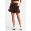 Zella Ultrasoft High Waist Scuba Knit Shorts In Brown Mole