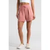Zella Ultrasoft High Waist Scuba Knit Shorts In Pink Desert