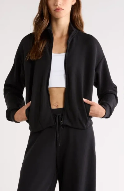 Zella Ultrasoft Zip Jacket In Black