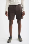 Zella Vital Fleece Peformance Shorts In Brown