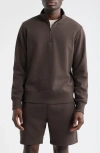 Zella Vital Fleece Quarter Zip Pullover In Brown