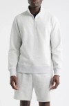 Zella Vital Fleece Quarter Zip Pullover In White