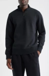 Zella Vital Fleece Quarter Zip Pullover In Black