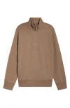 Zella Vital Fleece Quarter Zip Pullover In Brown