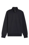Zella Vital Fleece Quarter Zip Pullover In Black