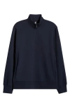 Zella Vital Fleece Quarter Zip Pullover In Blue