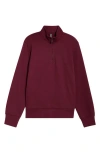 Zella Vital Fleece Quarter Zip Pullover In Red