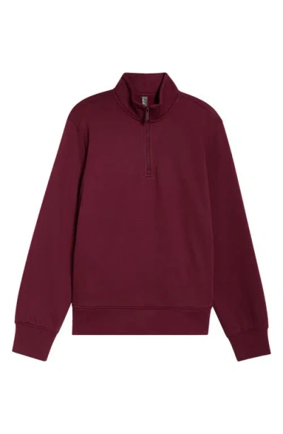Zella Vital Fleece Quarter Zip Pullover In Red