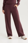Zella Waffle Knit Easy Pants In Burgundy Fudge