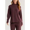 Zella Waffle Knit Tunic In Burgundy Fudge