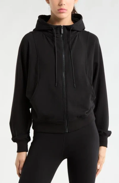 Zella Weekend French Terry Full Zip Hoodie In Black