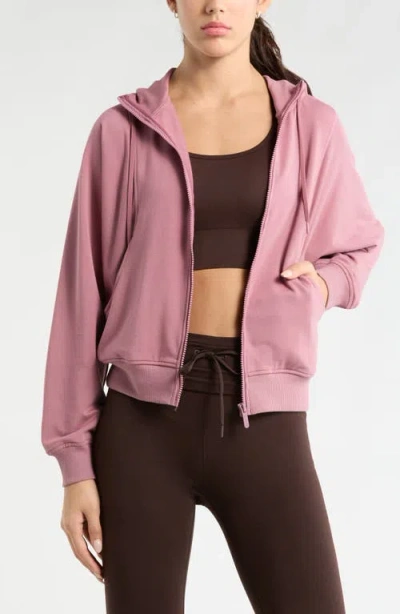 Zella Weekend French Terry Full Zip Hoodie In Pink