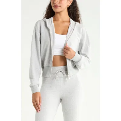 Zella Weekend Stretch Cotton Blend French Terry Hoodie In Gray