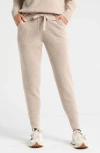 Zella Wool & Cashmere Knit Joggers In Tan Oxford Heather
