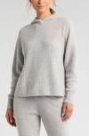 Zella Wool & Cashmere Rib Hoodie In Grey Light Heather