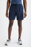 Zella Zelstretch 7-inch Perforated Shorts In Blue