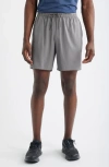Zella Zelstretch 7-inch Perforated Shorts In Gray