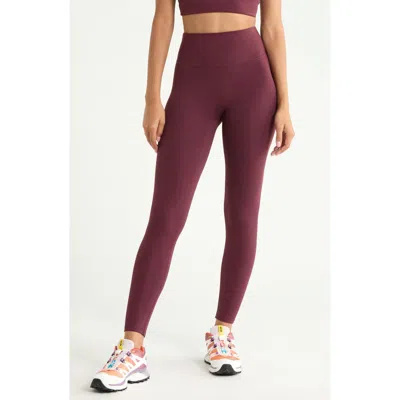 Zella Zen 7/8 High Waist Leggings In Burgundy
