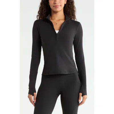 Zella Zen Half Zip Pullover In Black