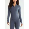 Zella Zen Half Zip Pullover In Blue