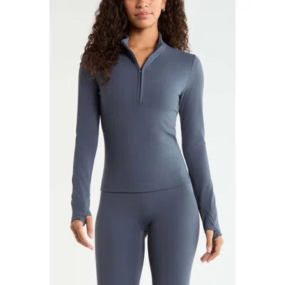 Zella Zen Half Zip Pullover In Blue
