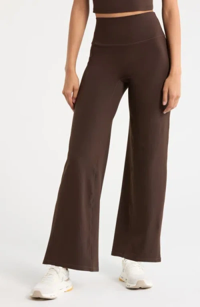 Zella Zen High Waist Straight Leg Pants In Brown