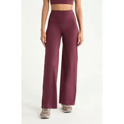 Zella Zen High Waist Wide Leg Pants In Burgundy