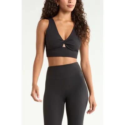 Zella Zen Twist Sports Bra In Black