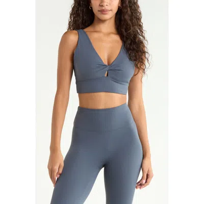 Zella Zen Twist Sports Bra In Blue