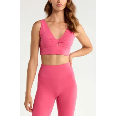 Zella Zen Twist Sports Bra In Pink