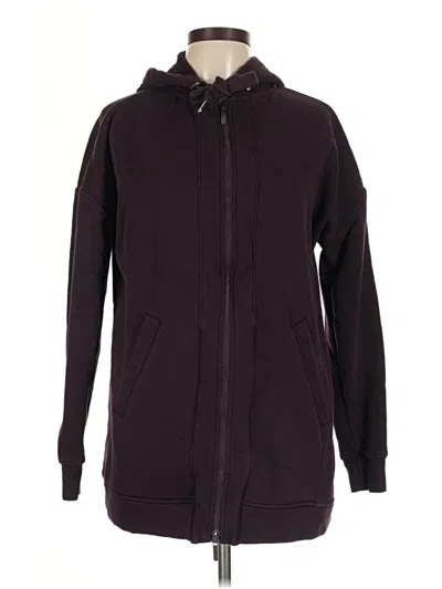 Pre-owned Zella Zip Up Hoodie In Burgundy