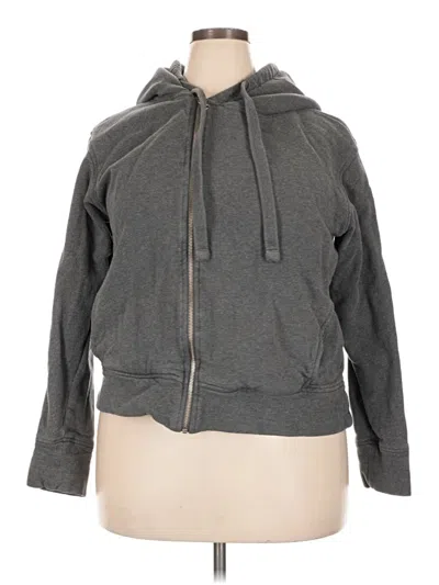 Pre-owned Zella Zip Up Hoodie In Gray