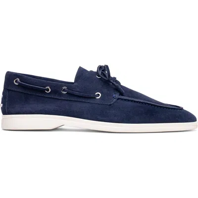 Zelli Italia Venice Suede Boat Shoe In Blue