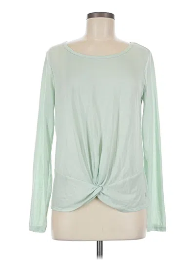 Pre-owned Zelos Long Sleeve Top Green Keyhole Neckline Tops