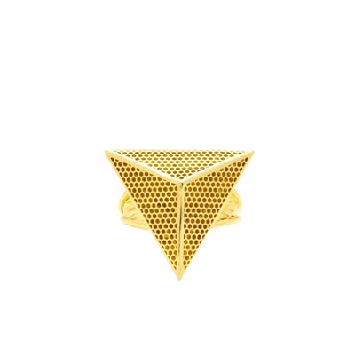 Zelveti Women's Gold Ancient Egypt Triangle Ring