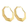 Zelveti Women's Gold Angular Big Hoop Earrings