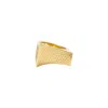 Zelveti Women's Gold Asymmetric Floral & Honeycomb Ring