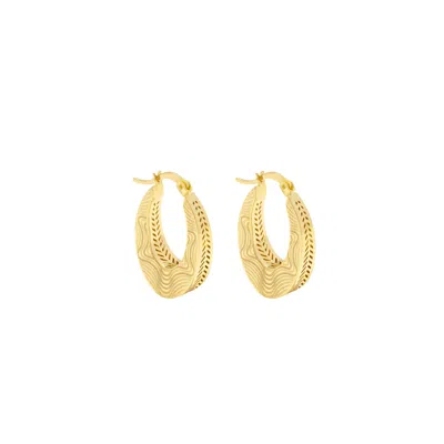 Zelveti Women's Gold Blob Hoop Earrings