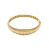 Zelveti Women's Gold Bold Croissant Bangle Bracelet