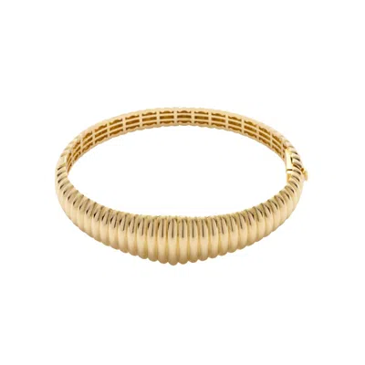 Zelveti Women's Gold Bold Croissant Bangle Bracelet