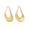 Zelveti Women's Gold Celestial Patterned Tear Drop Big Hoop Earrings