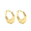 Zelveti Women's Gold Chunky Hexagon Hoop Earrings