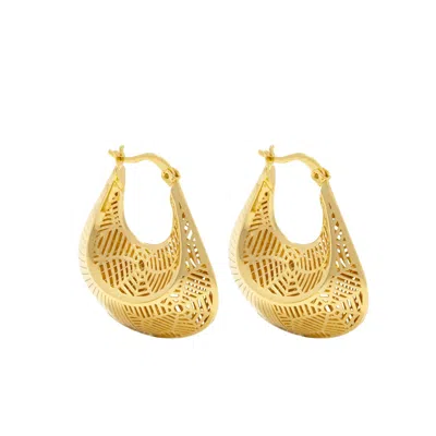 Zelveti Women's Gold Cosmic Universe Hoop Earrings