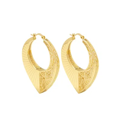 Zelveti Women's Gold Cosmos Big Hoop Earrings